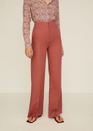 Mango + Linen High-Waist Pants