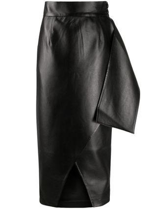 Matériel + Asymmetric Faux-Leather Skirt