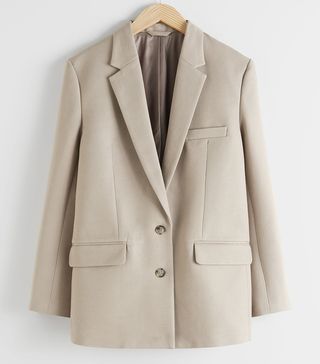 & Other Stories + Tailored Single Breasted Cotton Blazer