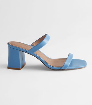 & Other Stories + Duo Strap Leather Heeled Sandals