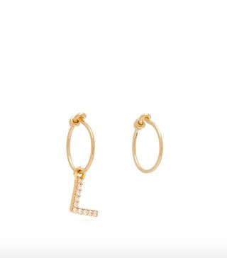 Theodora Warre + Crystal L-Charm Gold-Plated Earrings