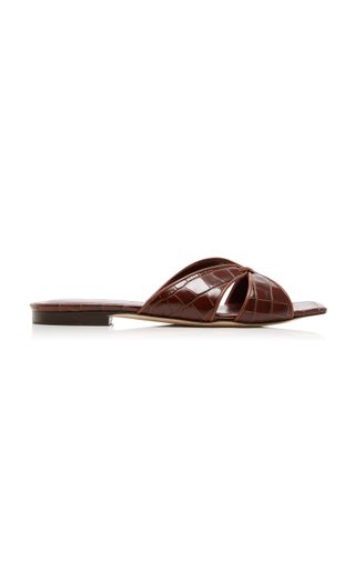 Staud + Chris Croc-Effect Leather Sandals