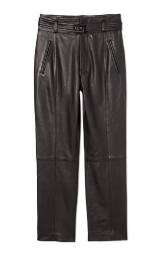 Joie + Trula High Rise Leather Ankle Pant