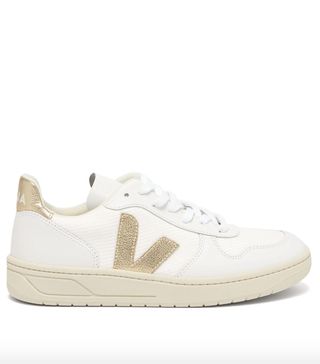 Veja + V-10 B-Mesh Low-Top Suede Trainers