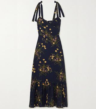 Reformation + Nikita Ruffled Floral-Print Georgette Midi Dress