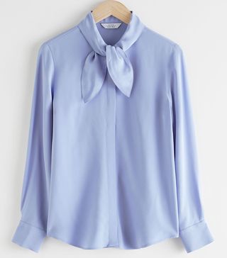 & Other Stories + Satin Pussy Bow Blouse