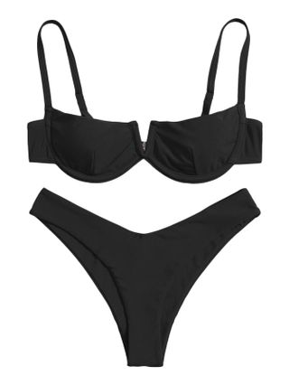 Verdusa + Underwire Bra High Cut Bikini Set