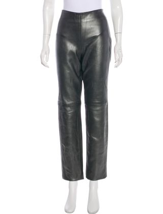 Ralph Lauren Collection + Leather Straight-Leg Pants