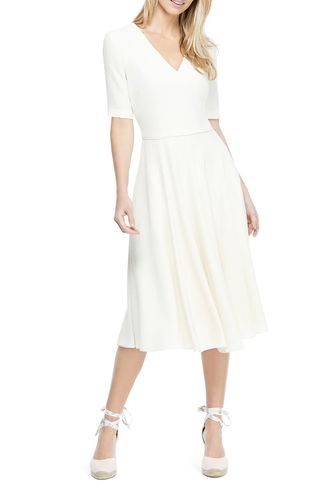 Gal Meets Glam Collection + Edith City Crepe Fit & Flare Midi Dress