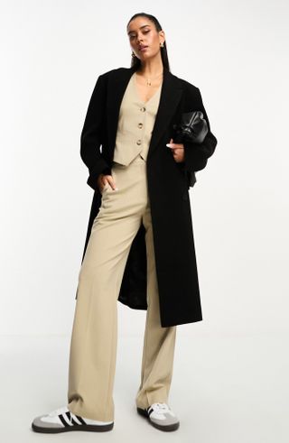 Asos Design + Double Breasted Oversize Overcoat