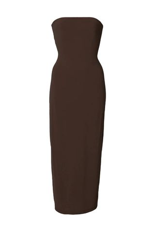 Anemos + The Strapless Tie Back Dress in Stretch Cupro