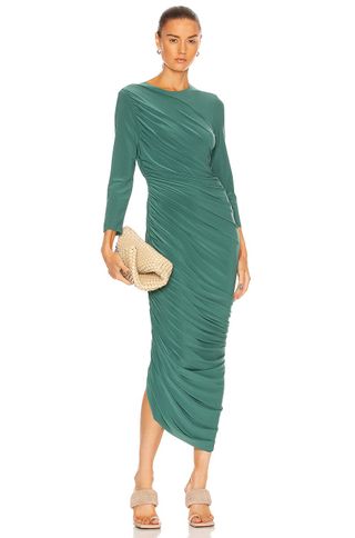 Norma Kamali + Long Sleeve Diana Gown