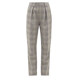 Ganni + Prince of Wales-Check Tailored Trousers