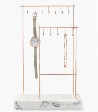 Stackers + 12-Hook Jewellery Stand With Marble Effect Base