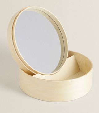 Zara Home + Round Wooden Jewellery Box