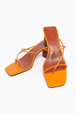J.ING + Iviana Orange Square Toe Sandals