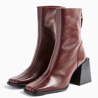 Topshop + Hades Leather Red Boots