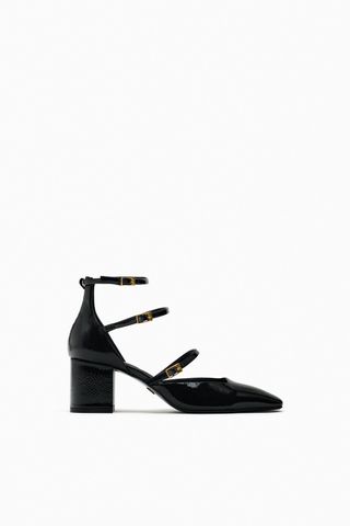 Zara + Block Heel Shoes with Buckles