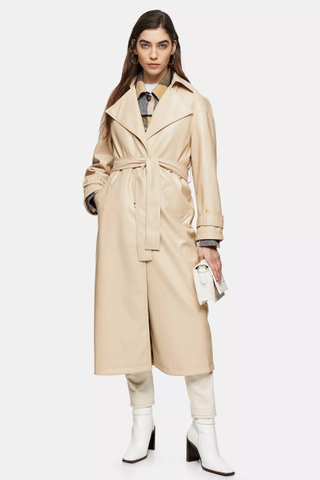 Topshop + Considered Cream PU Trench