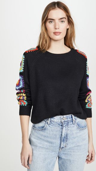 DNA + Black Crochet Sweater