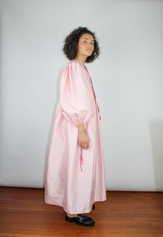 Benjamin Fox + Cara in Pink Silk Dupion