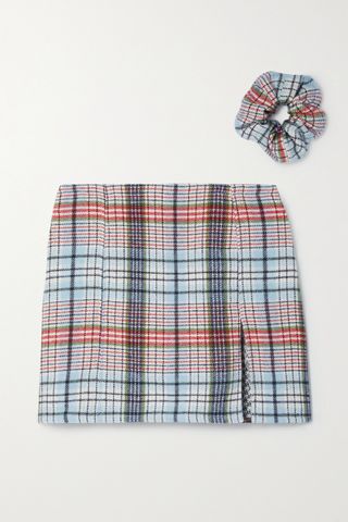 MaisonCléo + Sophia Checked Wool Mini Skirt