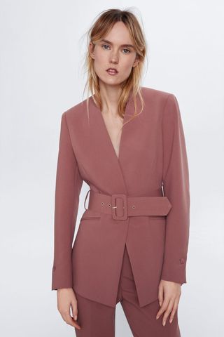 Zara + Lapelles Belted Blazer