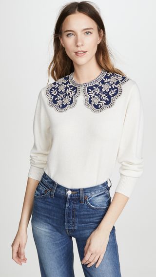 Sea + Zippy Lace Collar Sweater
