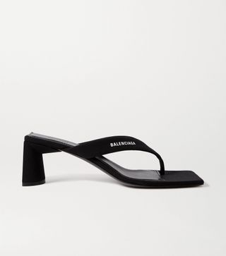 Balenciaga + Logo-Print Jersey Sandals
