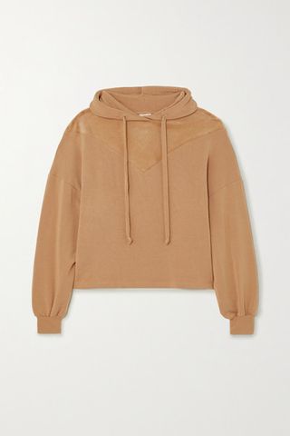 Year of Ours + Paneled Modal-Blend and Velour Hoodie
