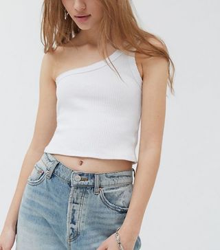 Urban Outfitters + Ribbed One-Shoulder Tank Top