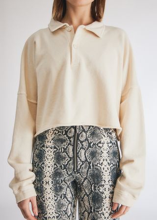 Which We Want + Juliana Polo Sweatshirt in Ivory
