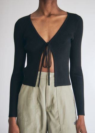 Which We Want + Natalie Open Sweater in Black
