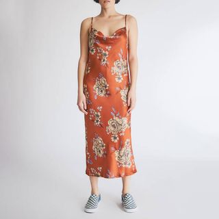 Stelen + Veronika Floral Dress in Rust