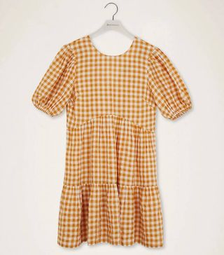 Warehouse + Gingham Tiered Mini Dress