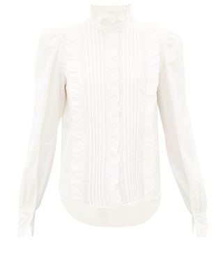 See by Chloé + Pintucked-Cotton Victoriana Blouse