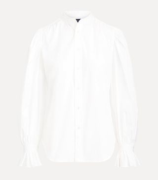 Ralph Lauren + Ruffle-Cuff Cotton Shirt