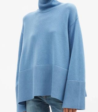 Tôteme + Ribbed roll-neck wool-blend sweater