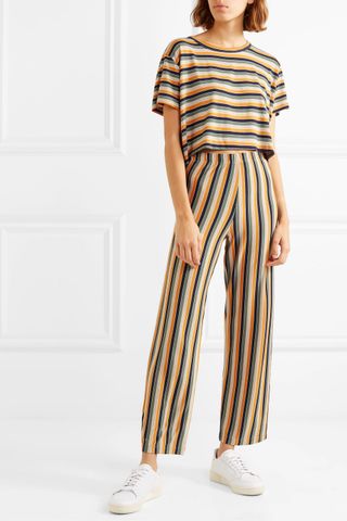LeSet + Harley Striped Stretch-Jersey Top and Pants Set