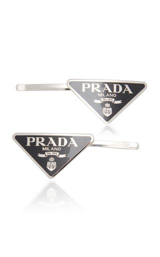 Prada + Silver-Tone Logo Barrette