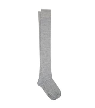 Ganni + Crystal Wool-Blend Knee-High Socks
