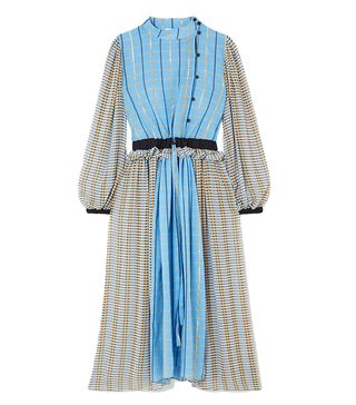 Stine Goya + Felisa Ruffled Checked Cotton-Blend Poplin Midi Dress
