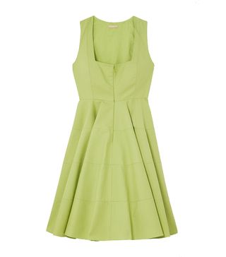 Alaïa + Pleated Cotton-Jacquard Mini Dress