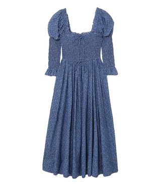 Dôen + Bijou Smocked Floral-Print Cotton-Blend Dress