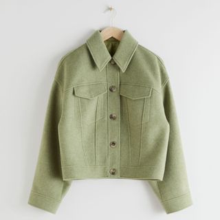 & Other Stories + Topstitched Wool Blend Jacket