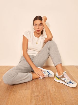 Reformation + Classic Sweatpant in Heather Grey