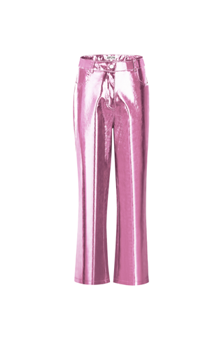 Amy Lynn + Lupe Pale Pink Metallic Trousers