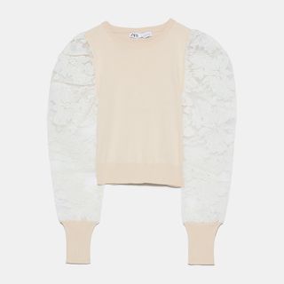 Zara + Sweater With Contrasting Sleeves