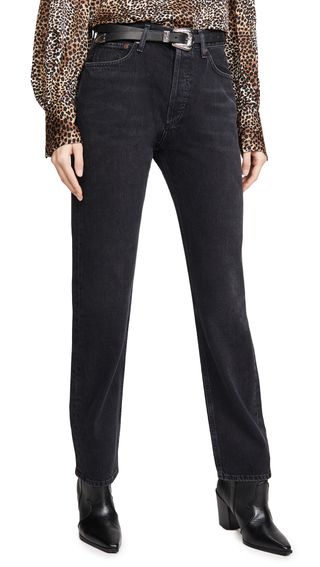 Agolde + Lana Mid Rise Straight Jeans