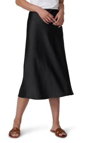Universal Standard + Ceecee Midi Bias Satin Skirt